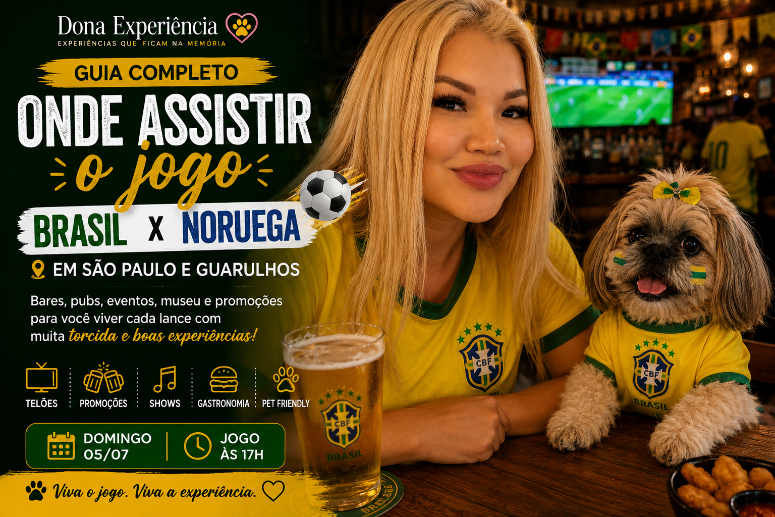 Onde assistir Brasil x Noruega em São Paulo e Guarulhos: guia completo com bares, pubs, museu e eventos especiais